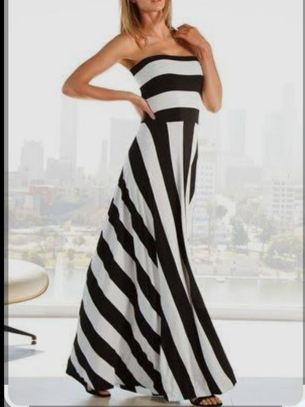 Boston Proper 3 way convertible dress, striped, size xs